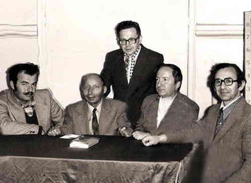 51.Sankt-Peterburg, 1987. From the left: D.Gurgenidze, L.Mitrofanov, Y.Fokin V.Razumenko and L.Katsnelson