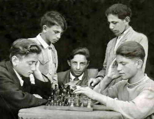 1.Mine (second from the left) first school chess tournament, 1952 